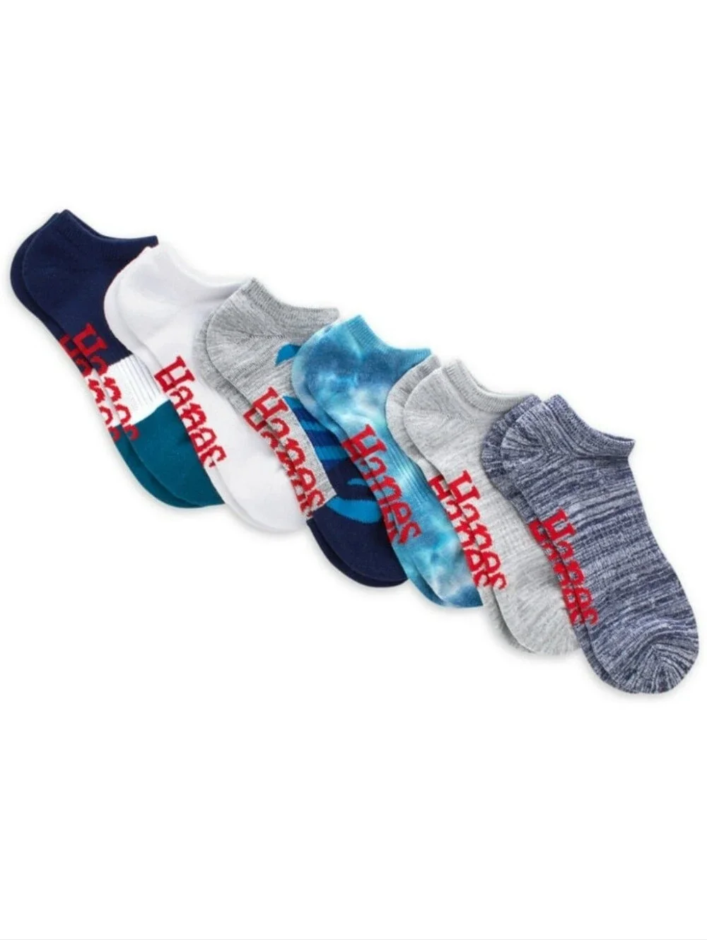 Hanes Originals Men's Moisture Wicking No Show Socks, 6-Pack